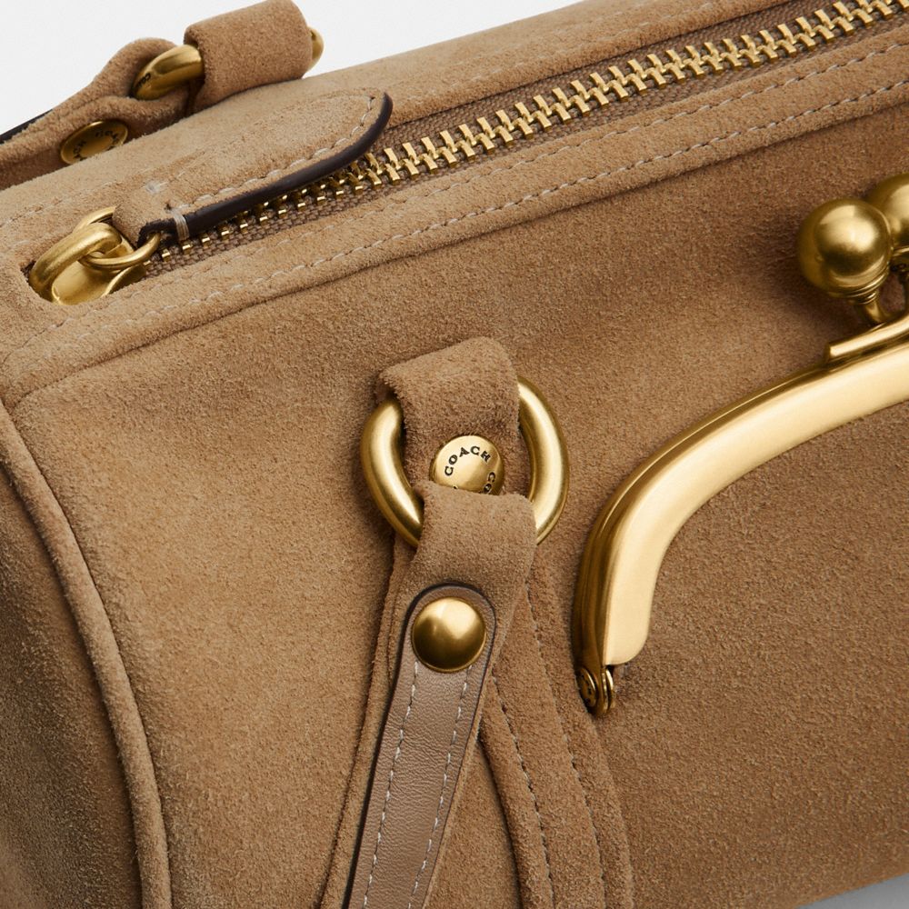 Coach Kisslock Barrel Bag 28 Brass Soul