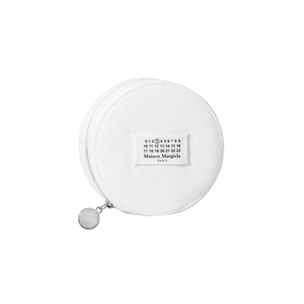 Maison Margiela White Cotton Round Cosmetics Bag