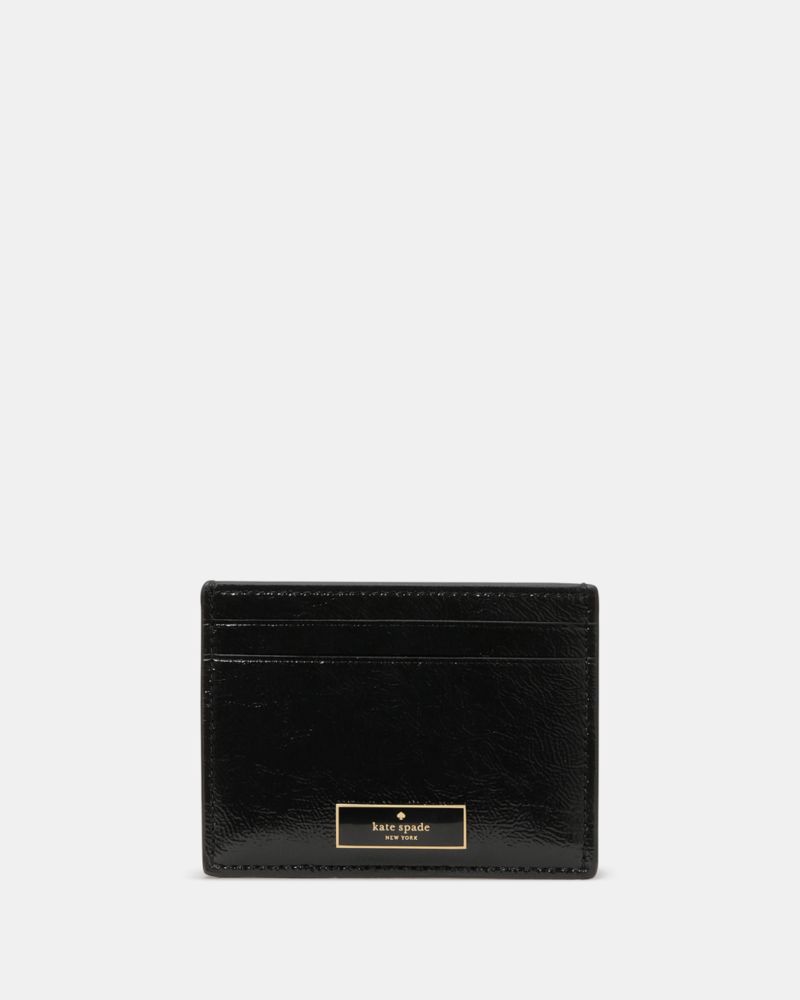 Bridget Crinkle Patent Small Slim Card Holder