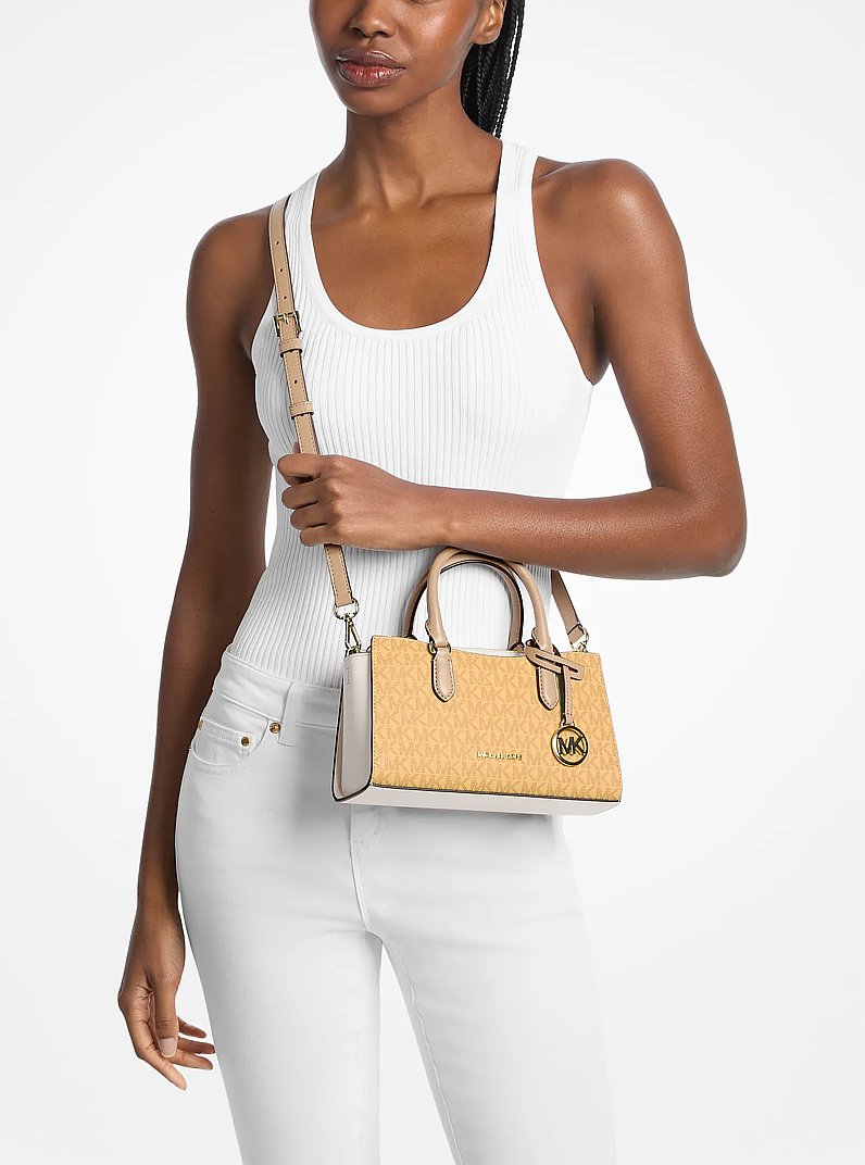 Arden Small Color-Block Signature Logo Messenger Bag