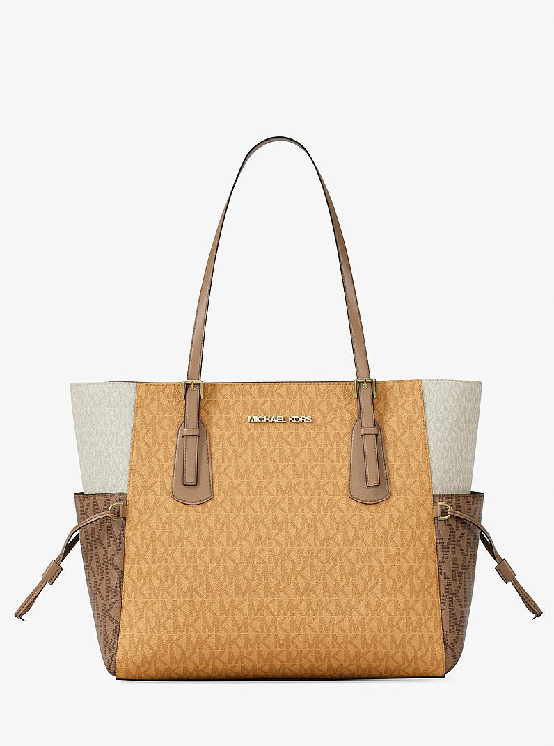 Voyager Large Color-Block Signature Logo Tote Bag