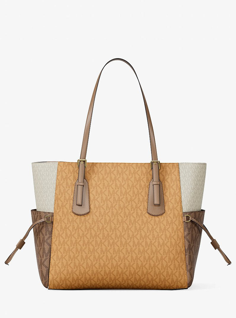 Voyager Large Color-Block Signature Logo Tote Bag