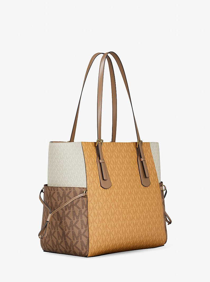 Voyager Large Color-Block Signature Logo Tote Bag