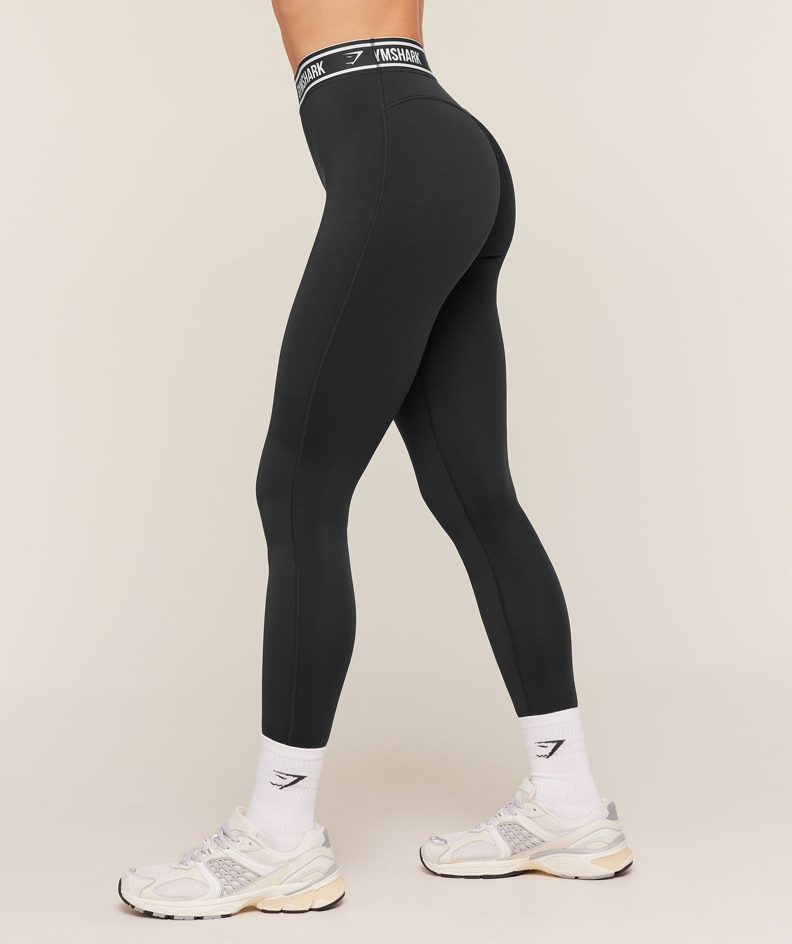 Gymshark Waistband Logo Leggings - Black
