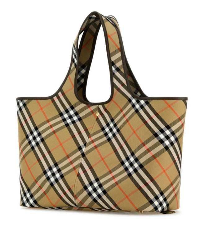 Burberry Beige Vintage Check Medium Tote Bag