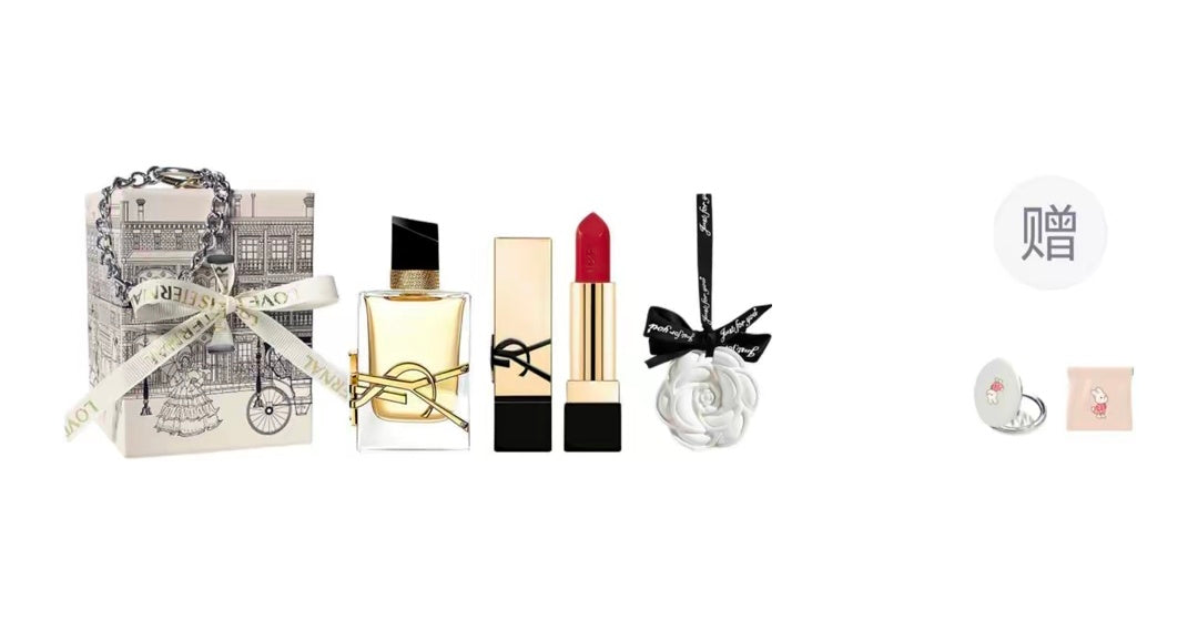 Ysl Eau De Parfum Sample Set (Black Angel Gift Box) - Orange Blossom & Lavender 7.5Ml + Camellia Scented Cosmetics - Fougere Floral Notes