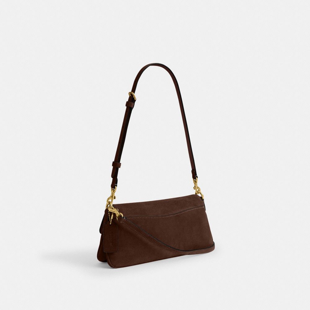 Coach Jet Shoulder Bag Brass Dark Chocolate
