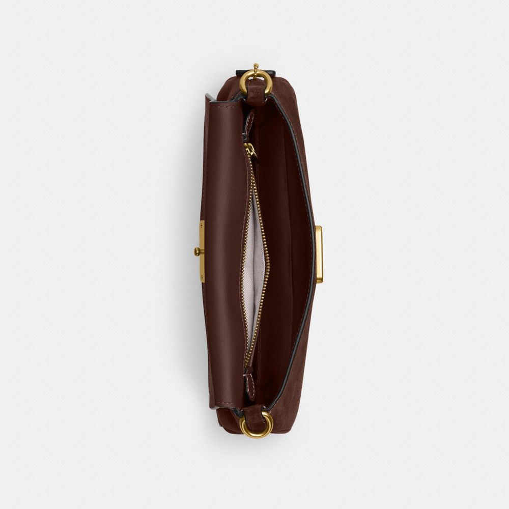 Coach Jet Shoulder Bag Brass Dark Chocolate