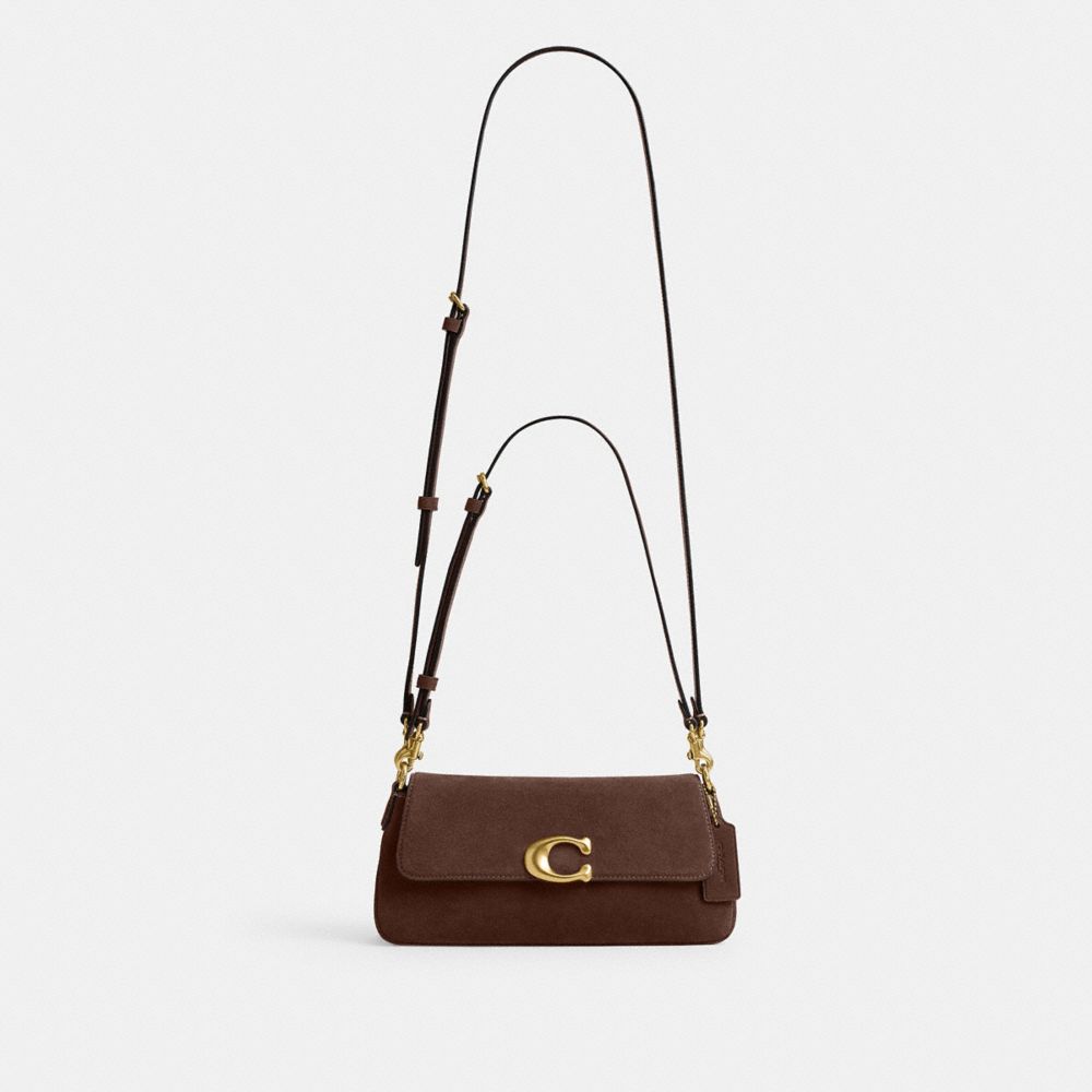 Coach Jet Shoulder Bag Brass Dark Chocolate