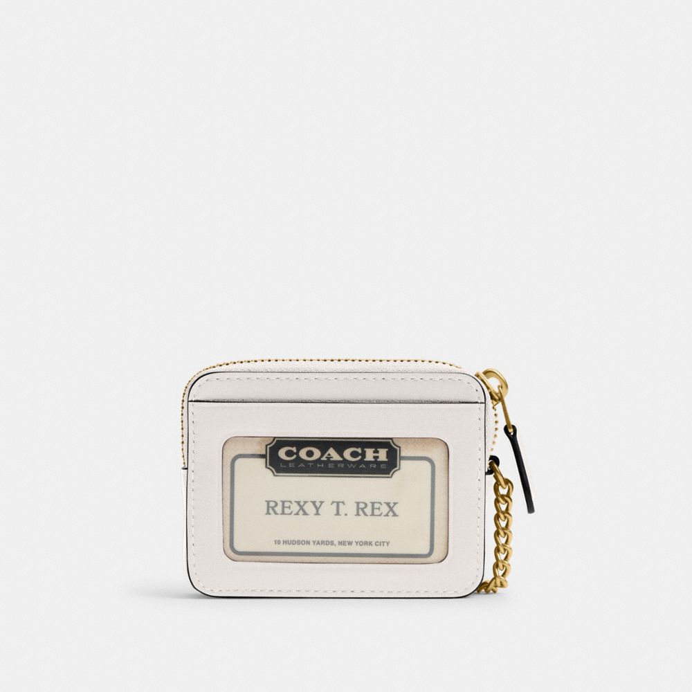 Coach Essential Chain Card Case Brass Chalk