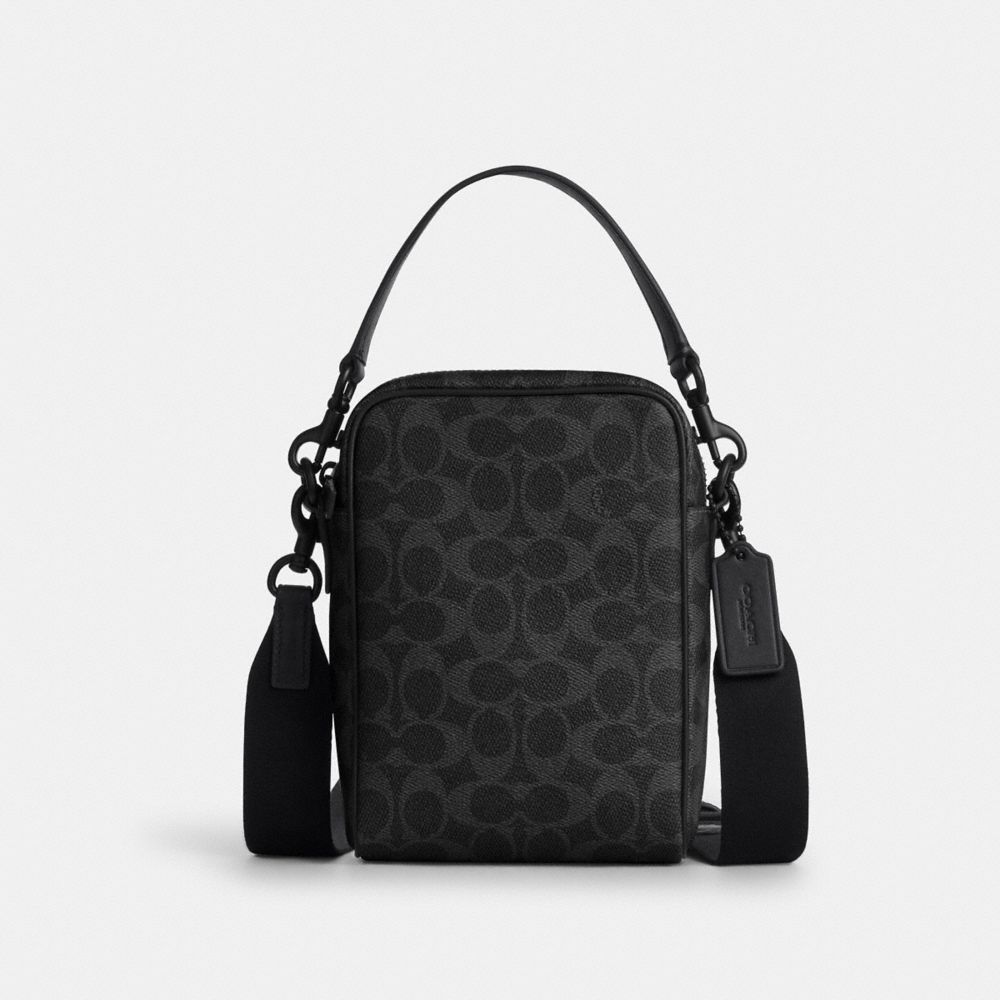 Coach Tristan Crossbody Bag 14 In Signature Canvas Matte Black Black Signature