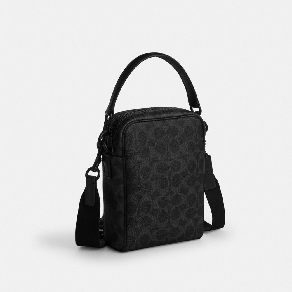 Coach Tristan Crossbody Bag 14 In Signature Canvas Matte Black Black Signature