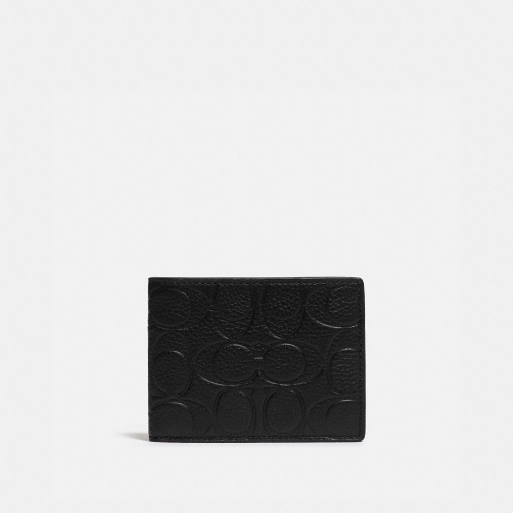 Coach Slim Billfold Wallet In Signature Leather Black