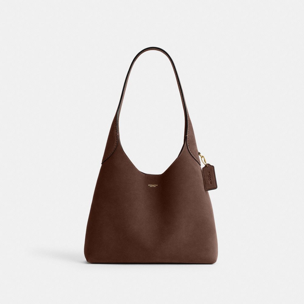 Coach Brooklyn Shoulder Bag 28 Brass Dark Chocolate
