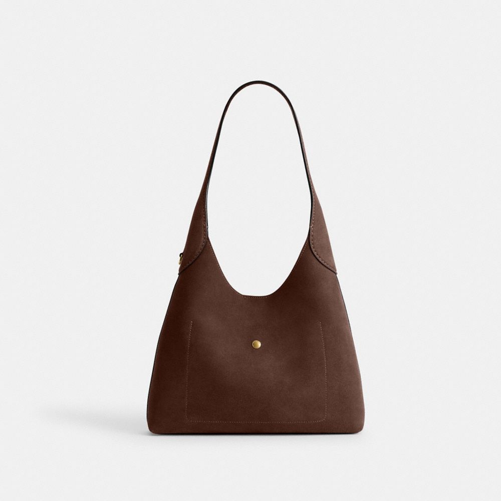 Coach Brooklyn Shoulder Bag 28 Brass Dark Chocolate