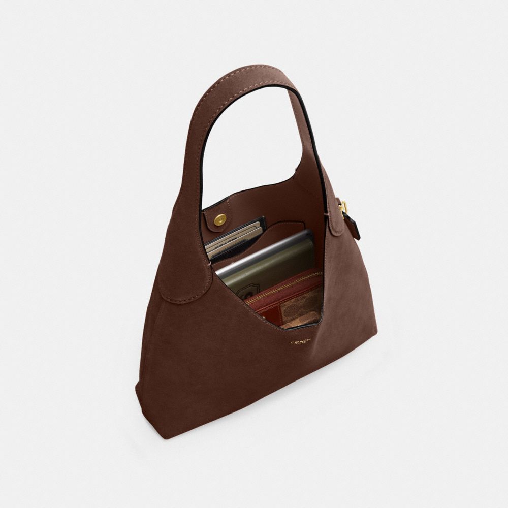 Coach Brooklyn Shoulder Bag 28 Brass Dark Chocolate
