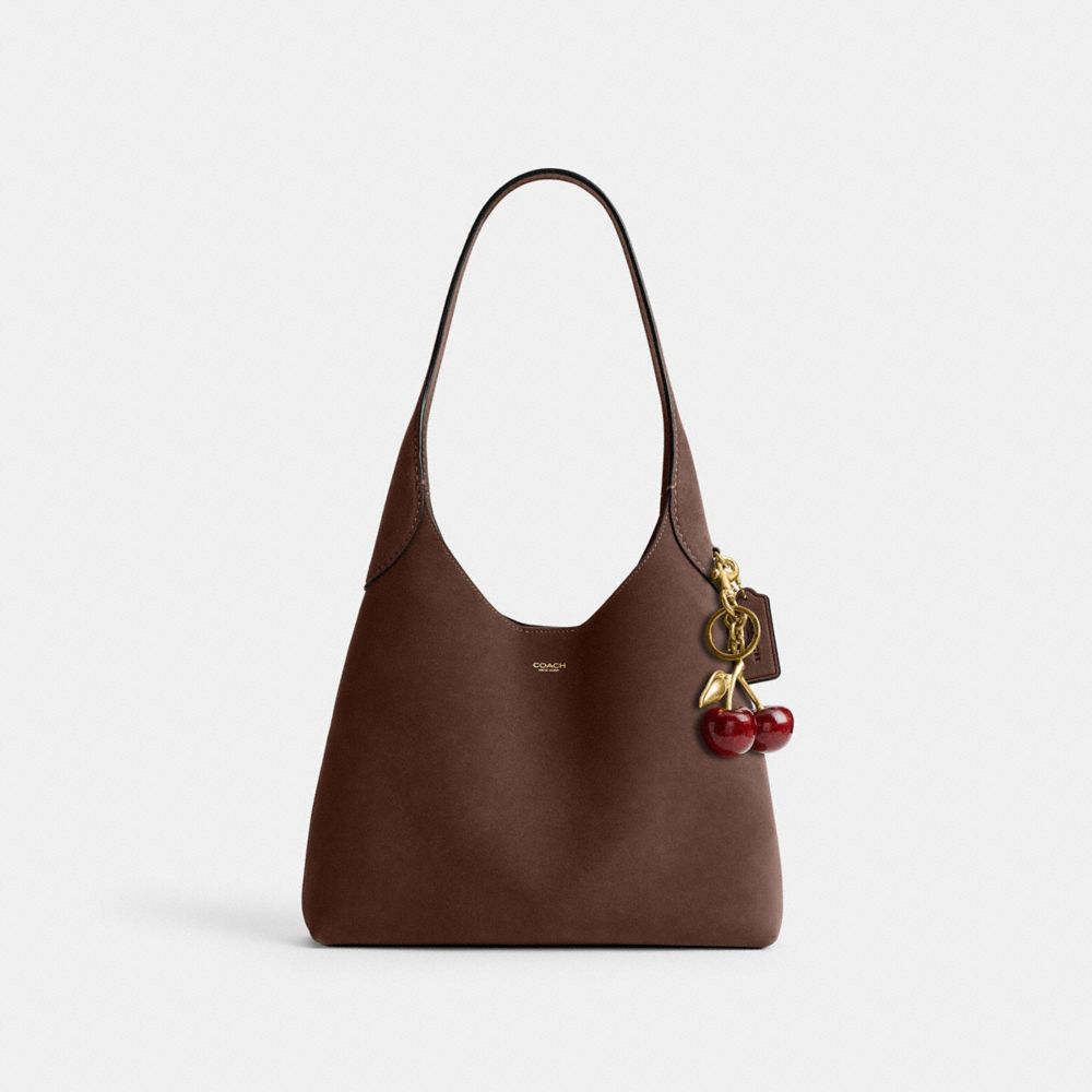 Coach Brooklyn Shoulder Bag 28 Brass Dark Chocolate