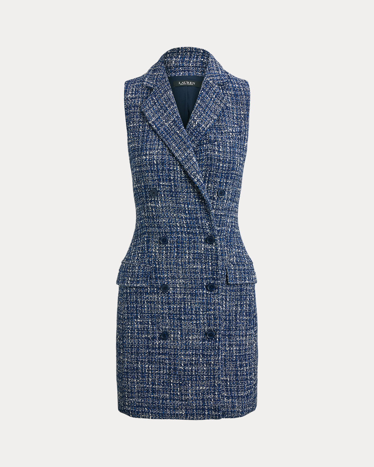 Ralph Lauren DoubleBreasted Bouclé Sleeveless Dress