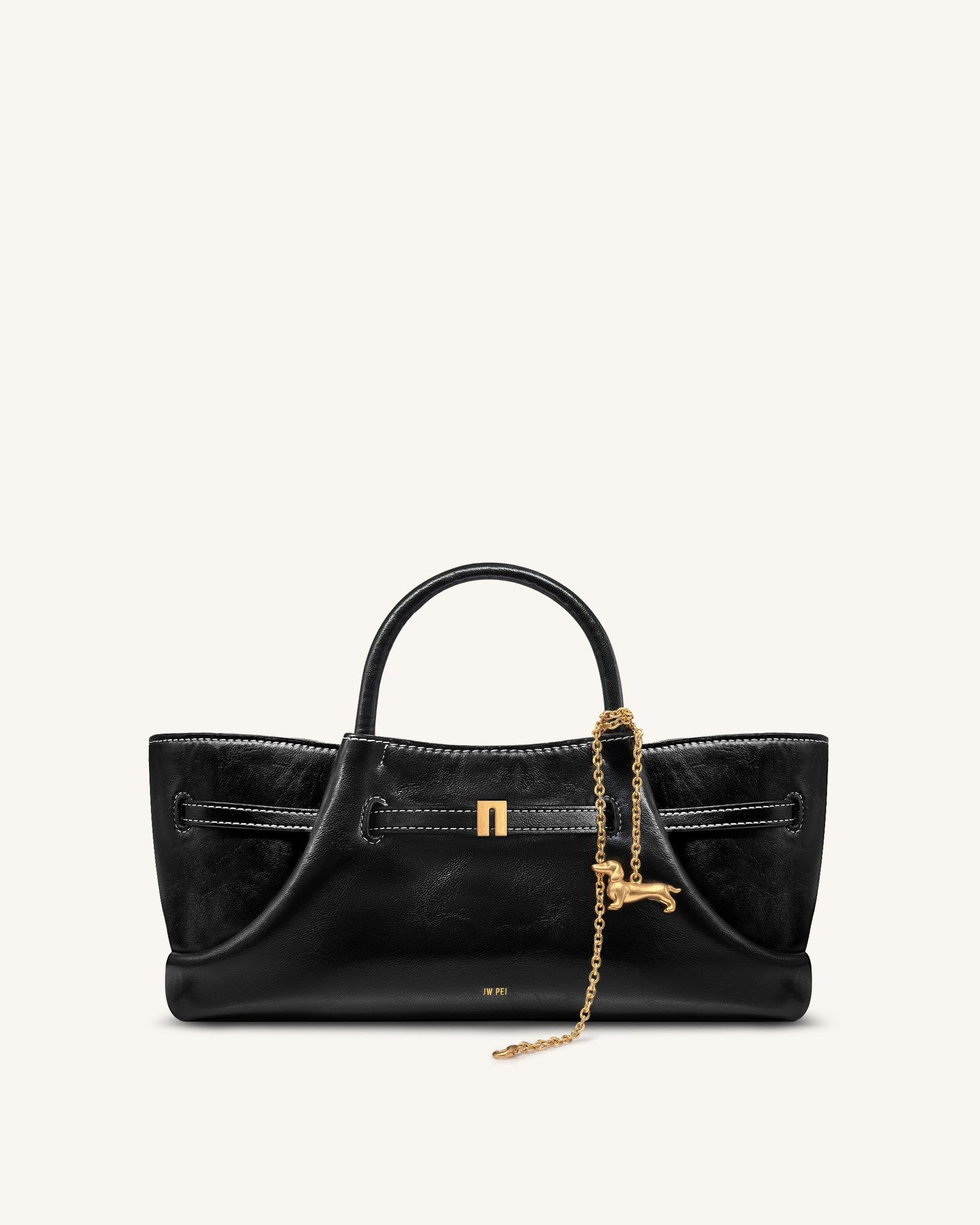 Jw Pei Maeve Dachshund Metal Charm Tote Bag Black