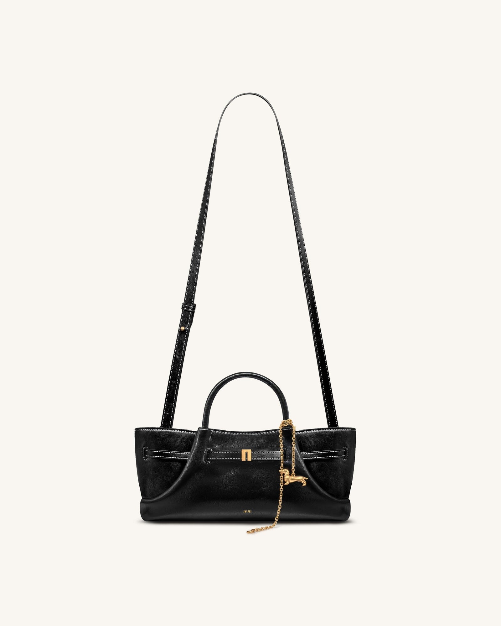 Jw Pei Maeve Dachshund Metal Charm Tote Bag Black