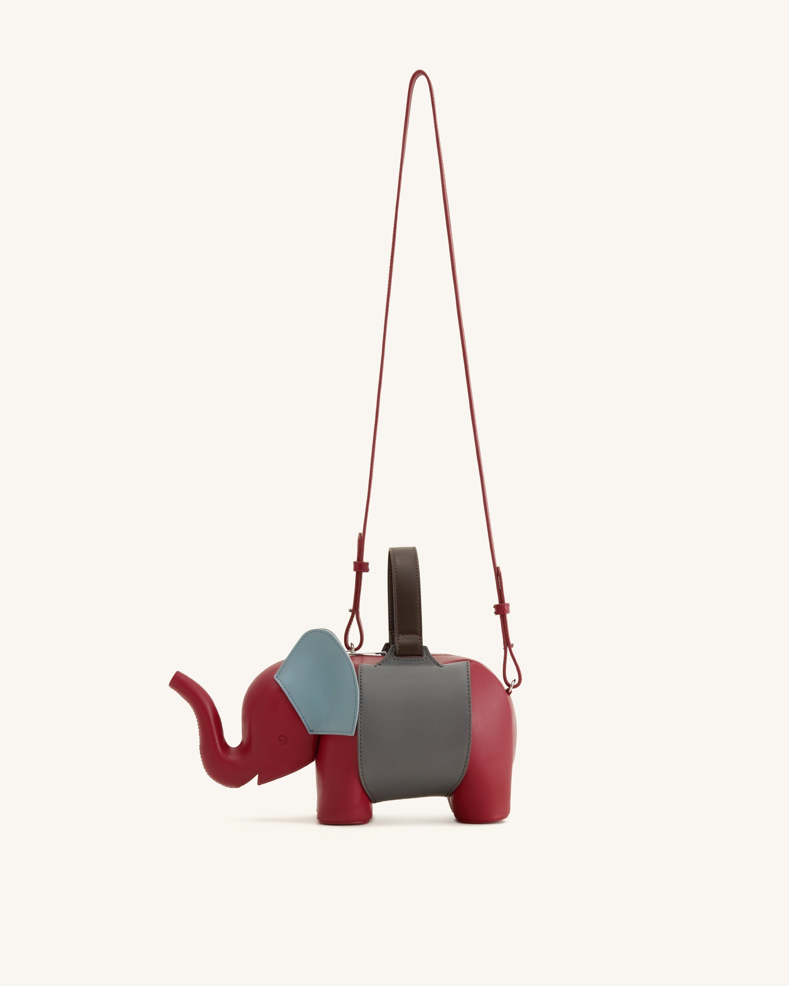 Jw Pei Claire Elephant Shaped Handbag Red/Dark Gray