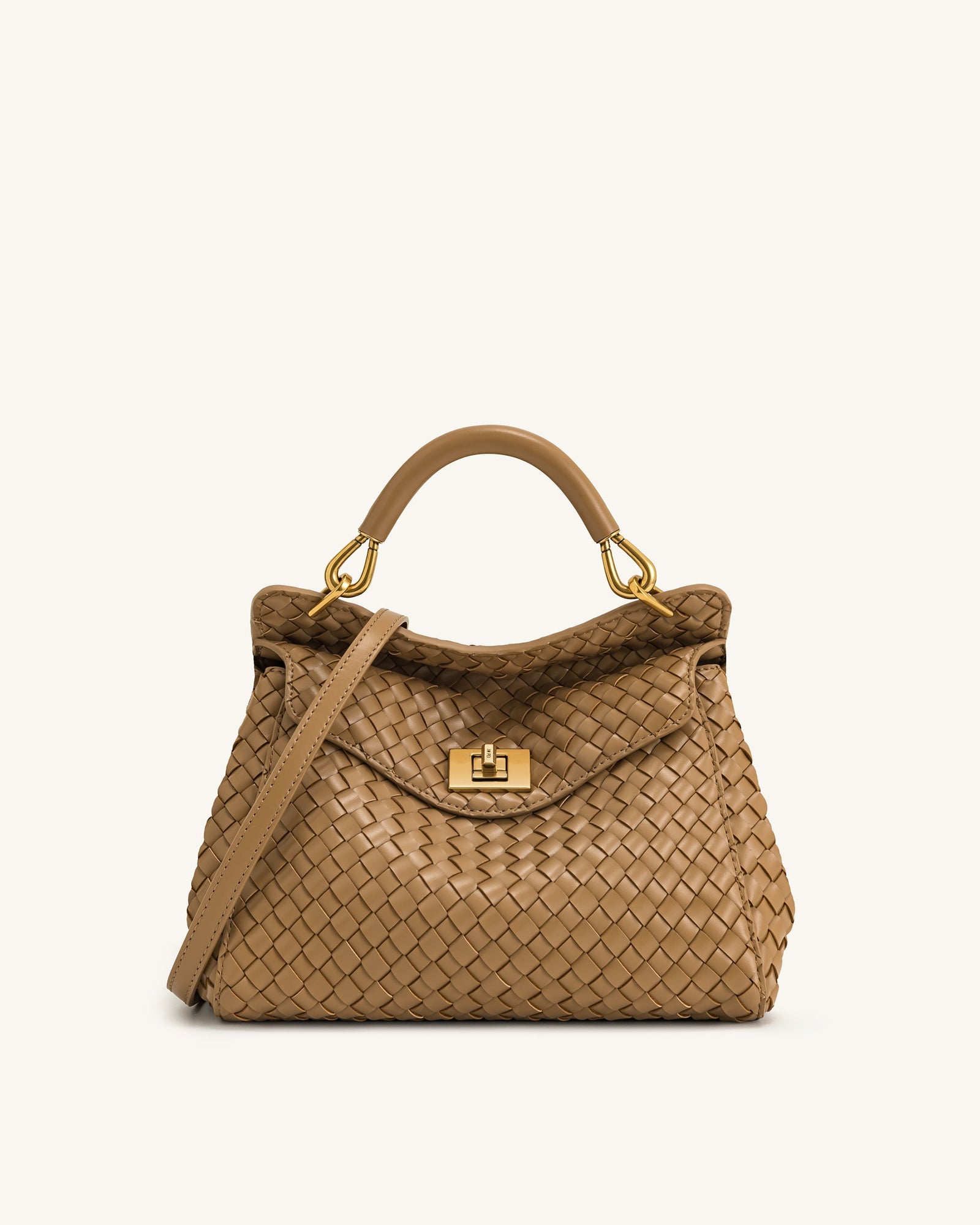 Jw Pei Lucia Classic Top Handle Woven Bag Brown