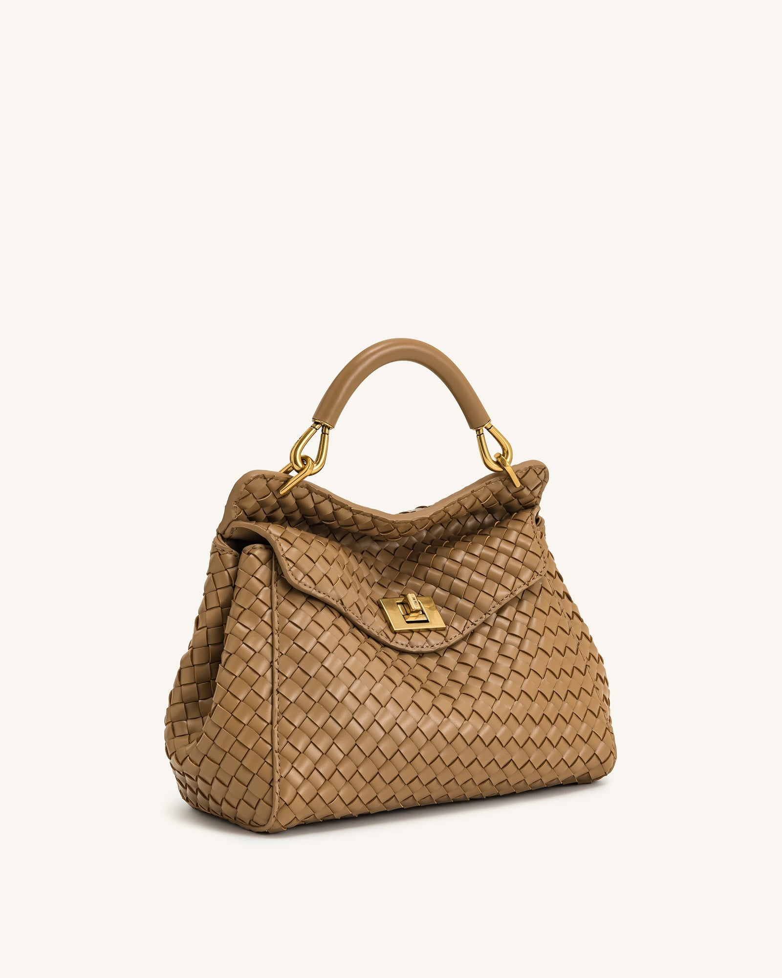 Jw Pei Lucia Classic Top Handle Woven Bag Brown
