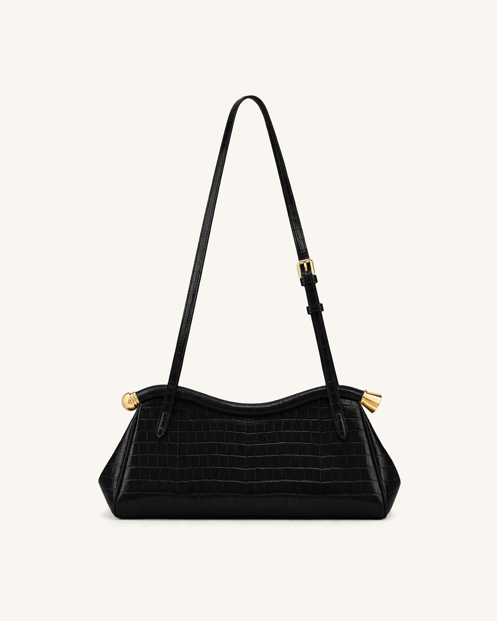 Jw Pei Naomi Curved Shoulder Bag Black Croc