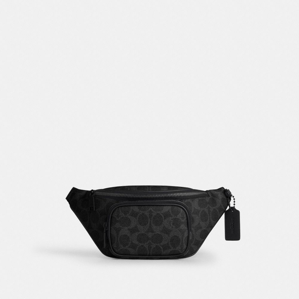 Coach Travis Belt Bag 30 In Signature Canvas Matte Black Black Signature