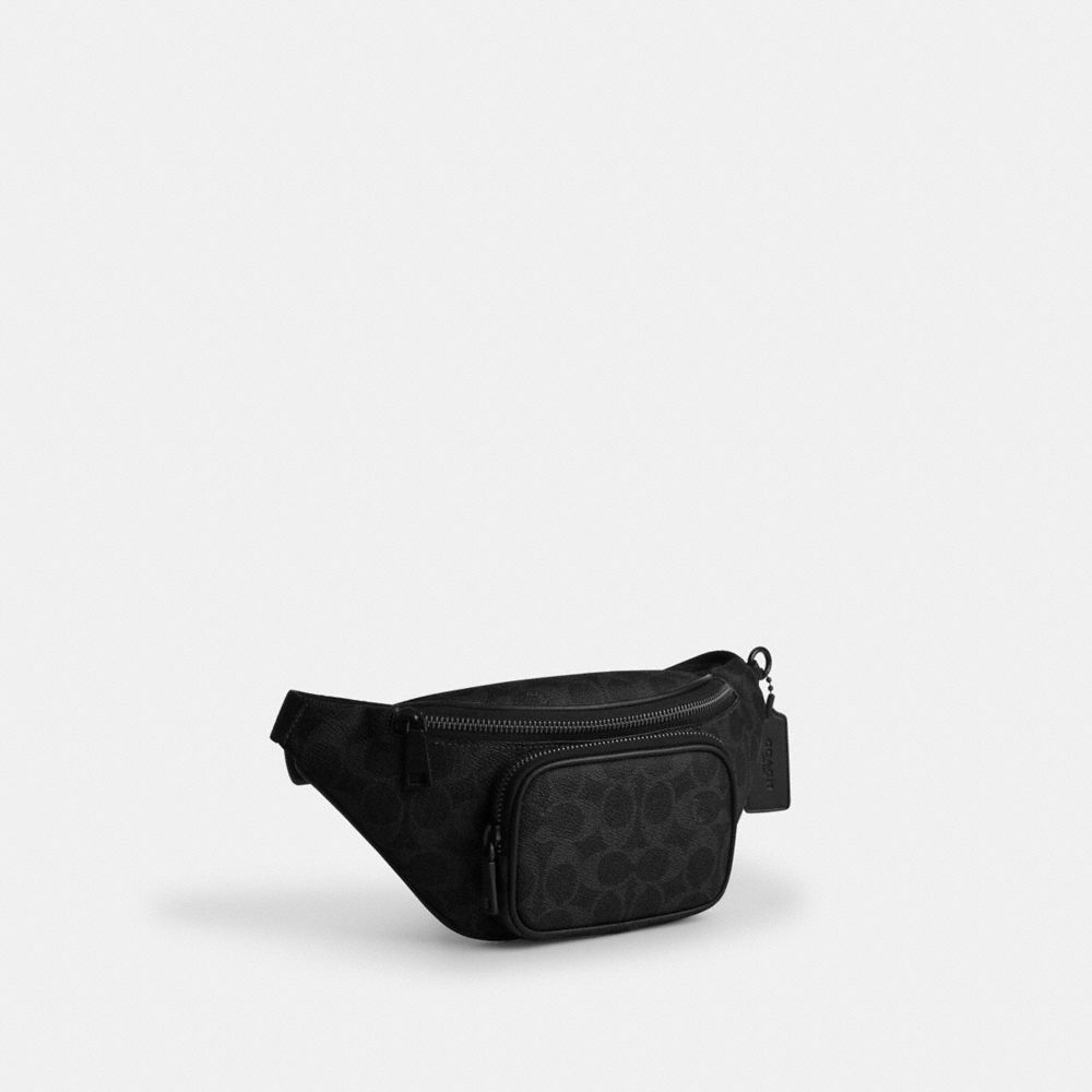 Coach Travis Belt Bag 30 In Signature Canvas Matte Black Black Signature