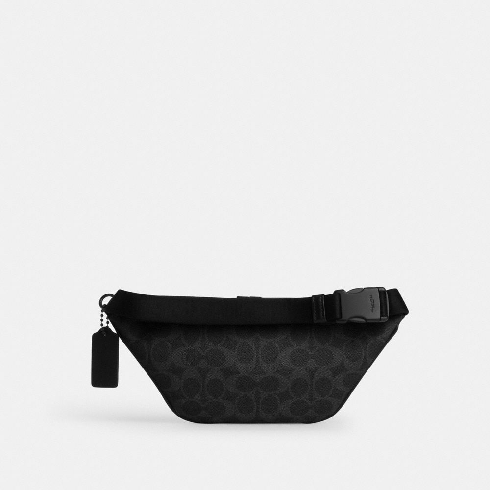 Coach Travis Belt Bag 30 In Signature Canvas Matte Black Black Signature