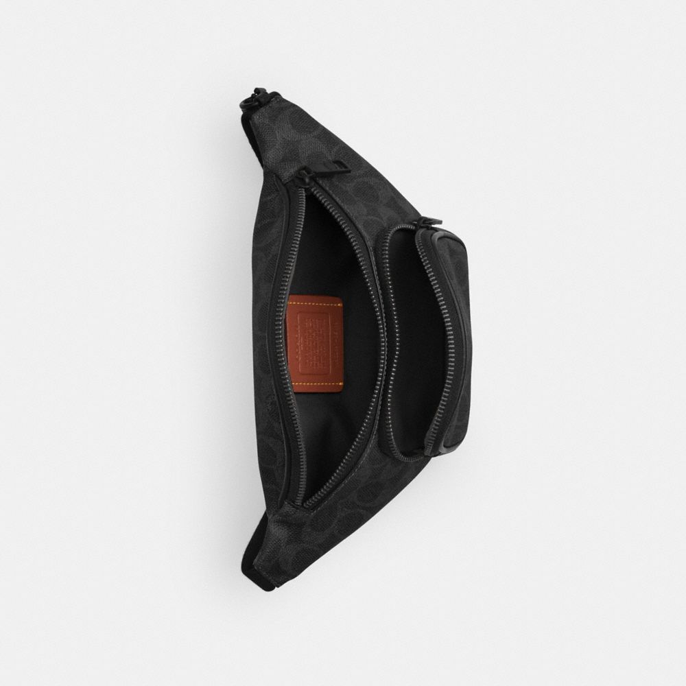 Coach Travis Belt Bag 30 In Signature Canvas Matte Black Black Signature