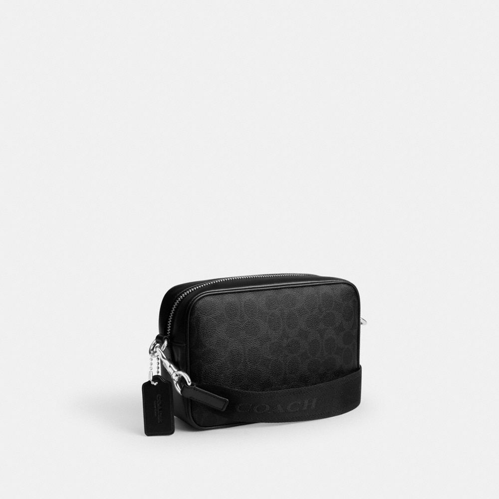 Coach Radio Camera Bag In Signature Canvas Black Signature