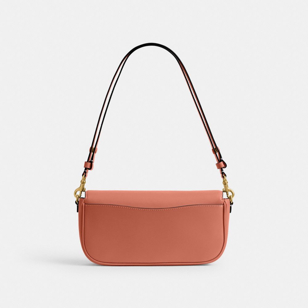 Coach Brook Flap Chain Bag Brass Dark Peach