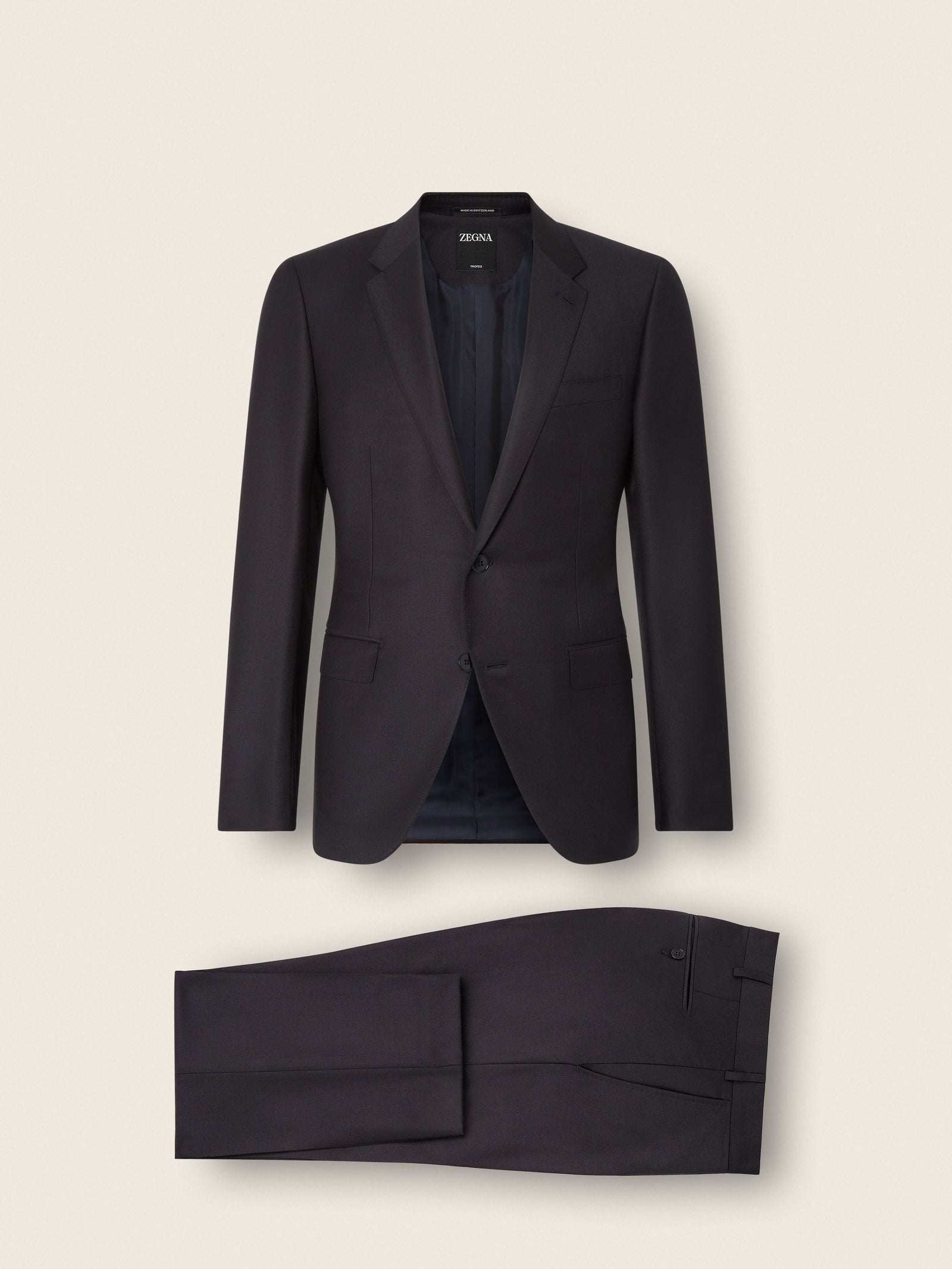 Zegna Navy Blue Trofeo Wool Suit
