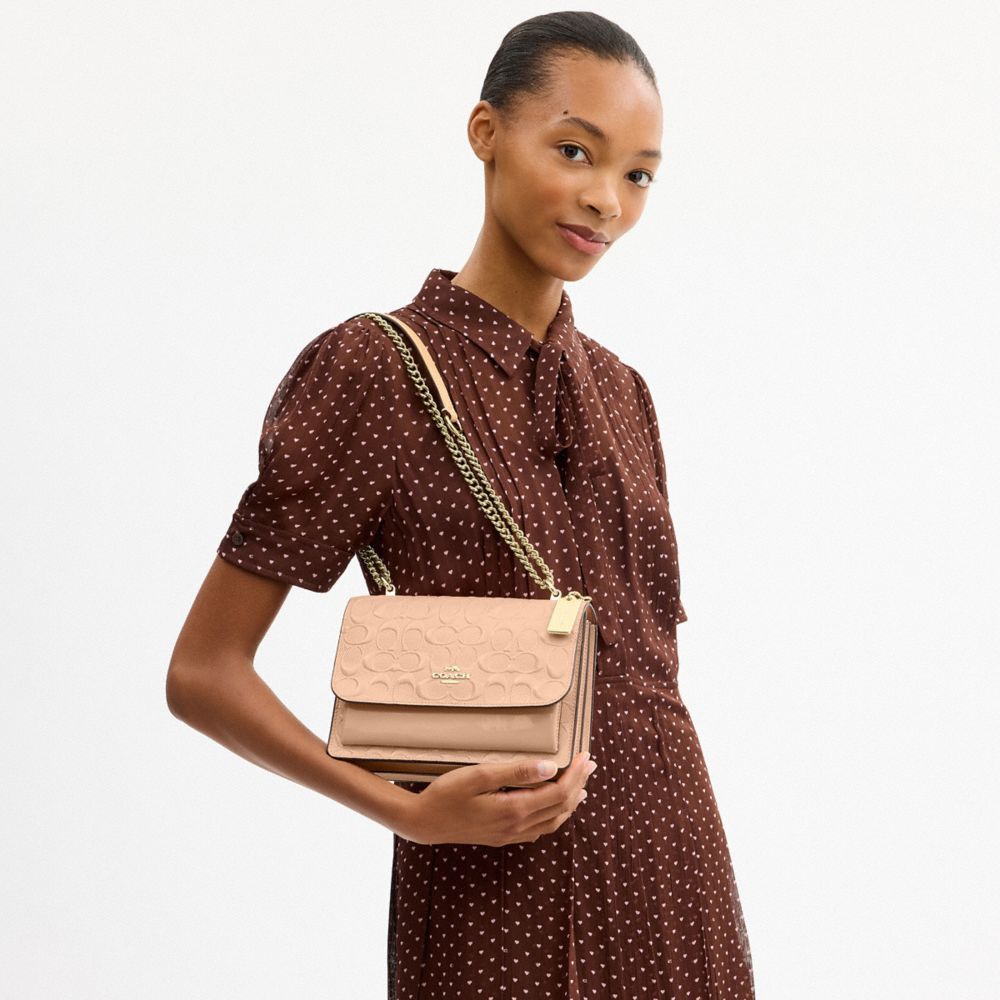 Coach Klare Crossbody Bag In Signature Leather Gold Faded Blush