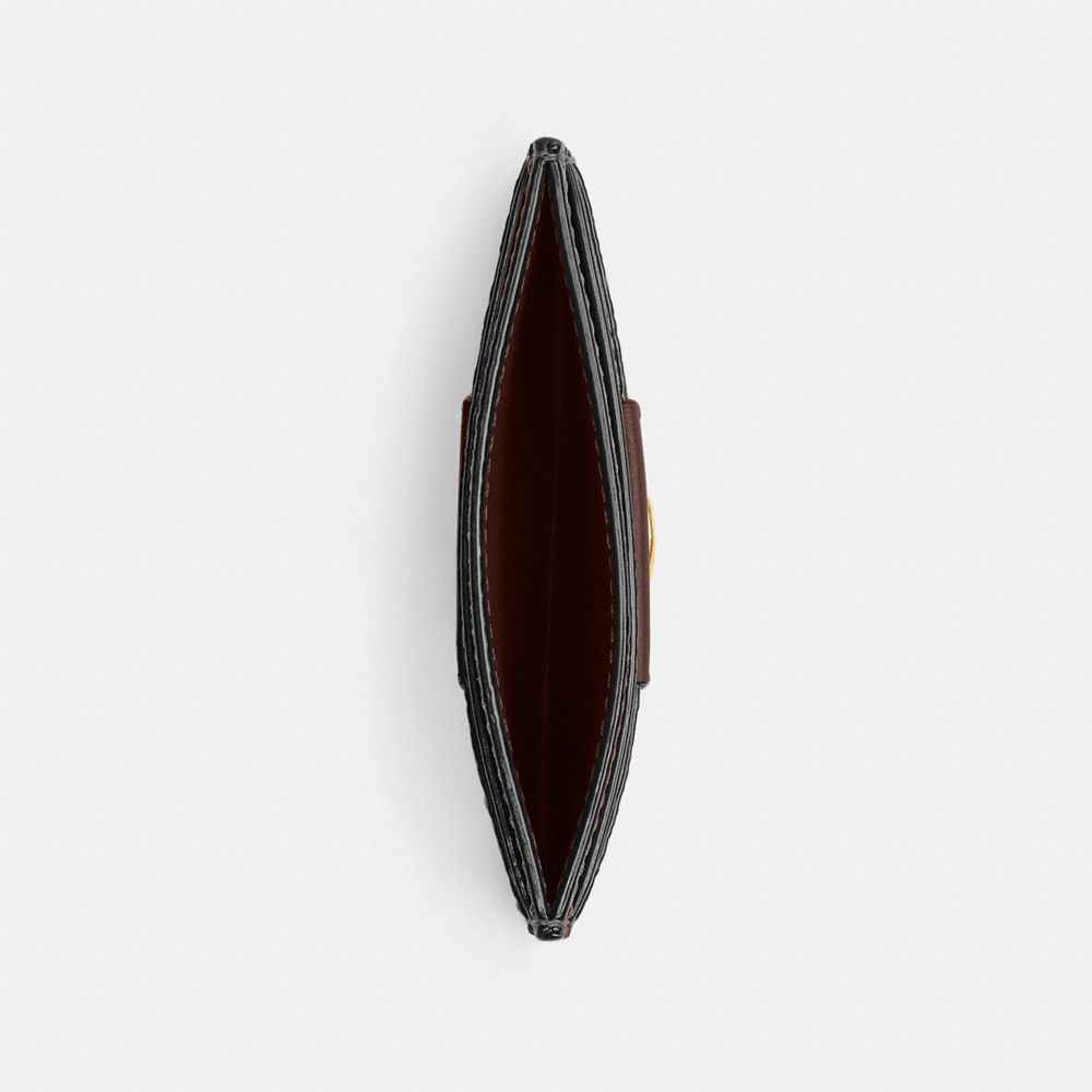 Coach Essential Card Case In Signature Canvas Brass Maple