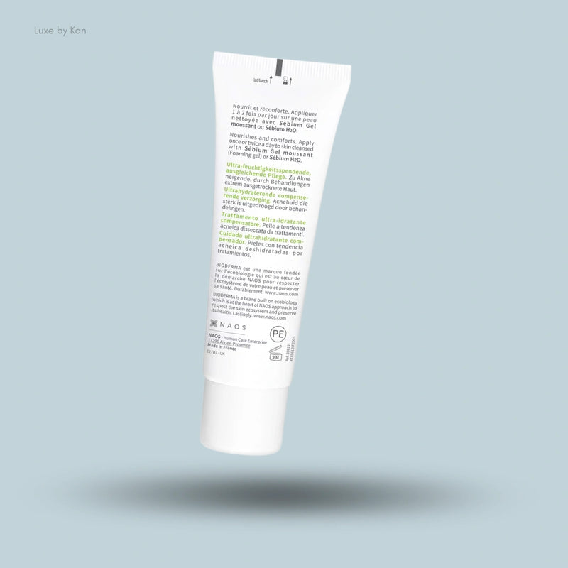 Bioderma Sebium Hydra Moisturizer for Oily, Acne-Prone Skin with Ceramides for 24H Hydration