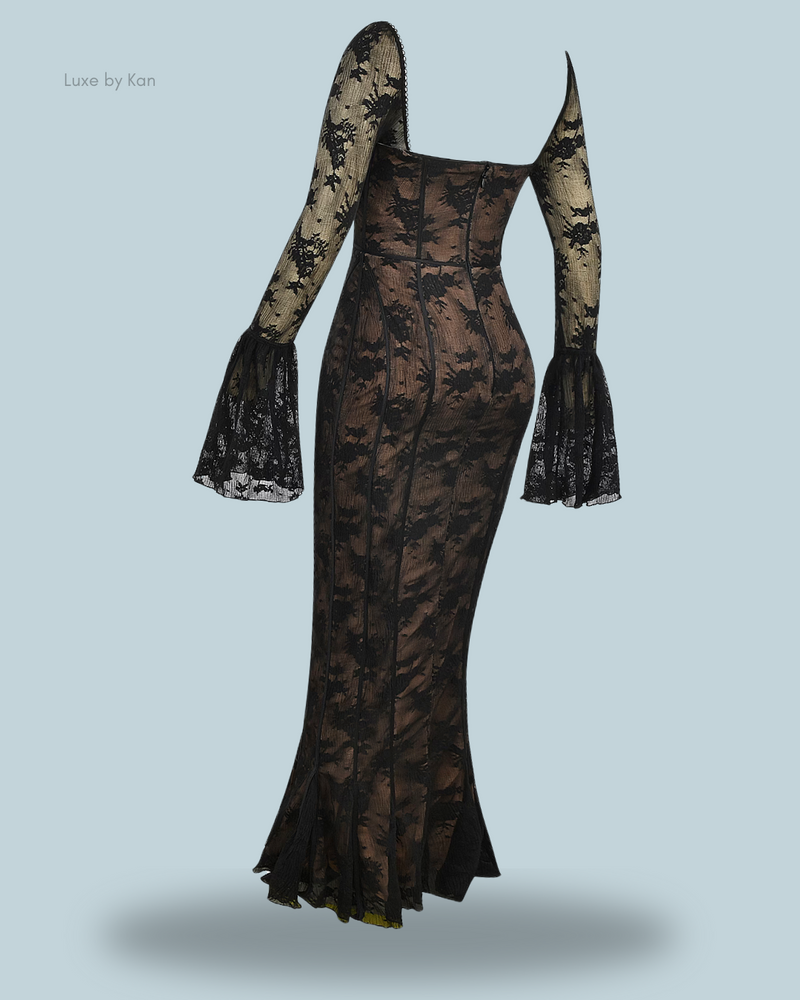 HOUSE OF CB Delilah Long Sleeve Lace Maxi Dress