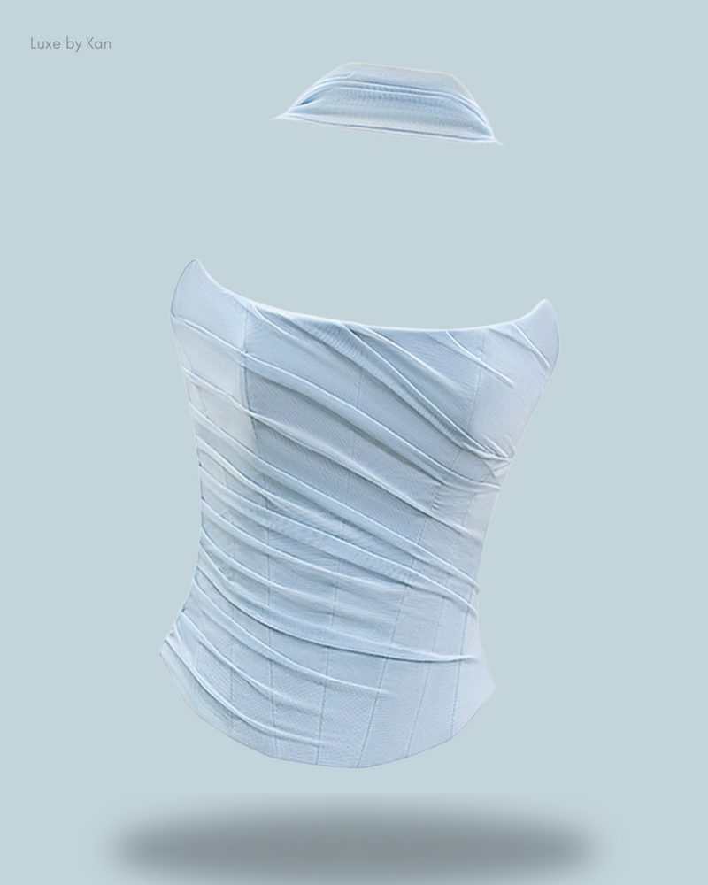 HOUSE OF CB Hallie Strapless Corset Top with Detachable Neck Scarf