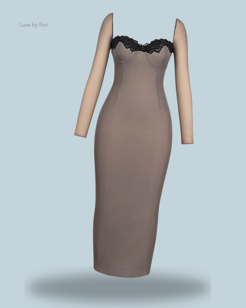 HOUSE OF CB SERAPHINA SMOKE CORSET DRESS