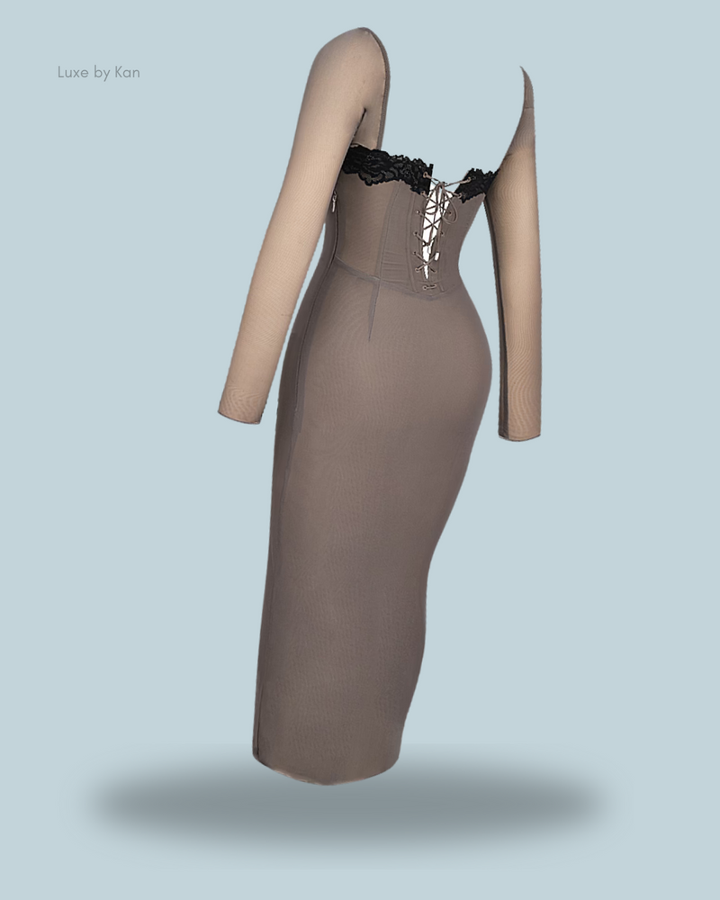 HOUSE OF CB SERAPHINA SMOKE CORSET DRESS
