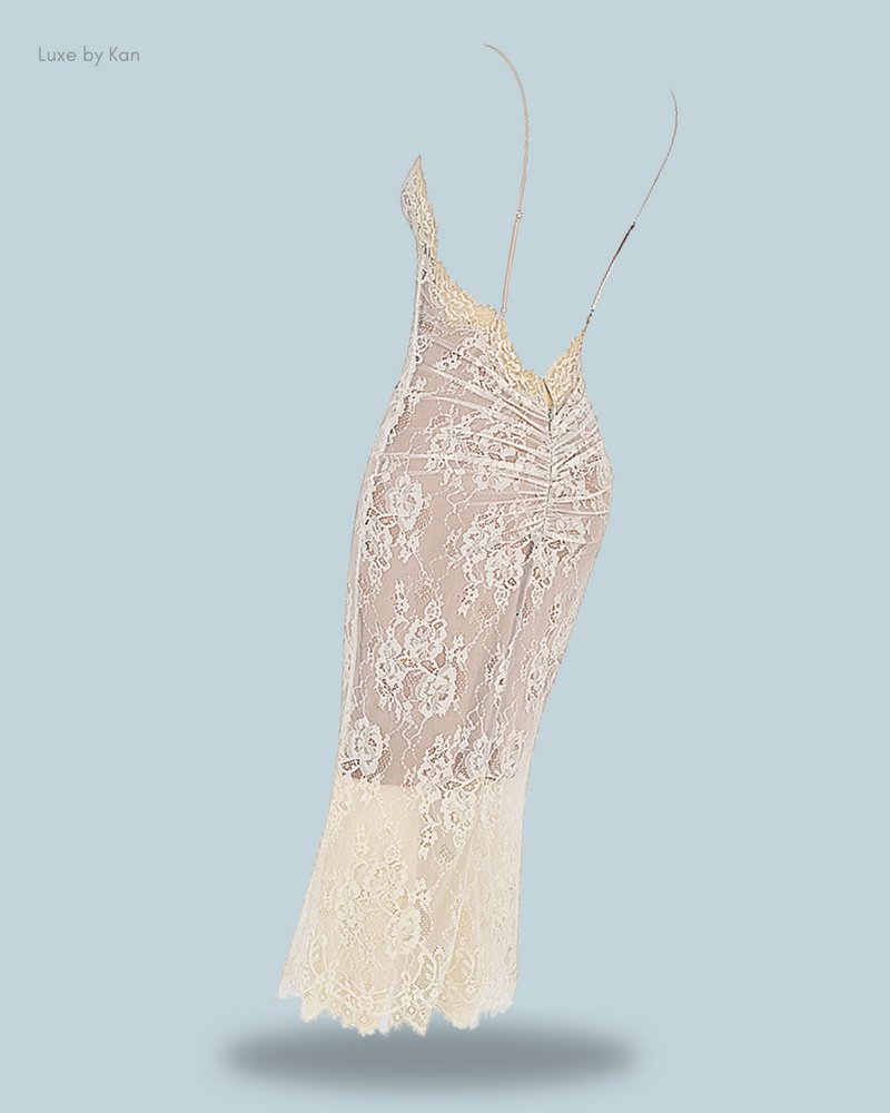 HOUSE OF CB Serelle Antique Ivory Lace Maxi Dress