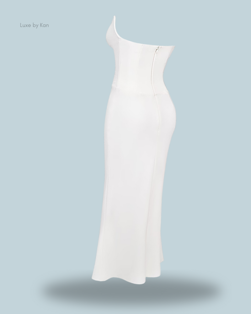 HOUSE OF CB Tamara Ivory Strapless Corset Dress