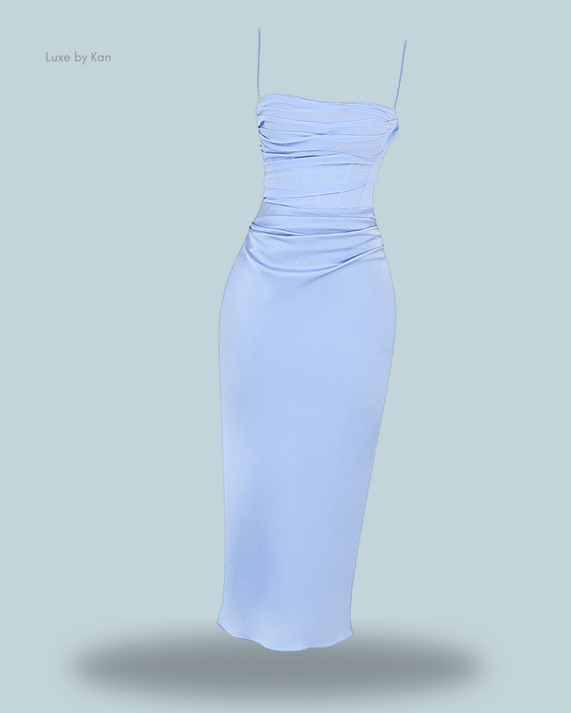 House of CB TEIA DRAPED CORSET MIDI DRESS