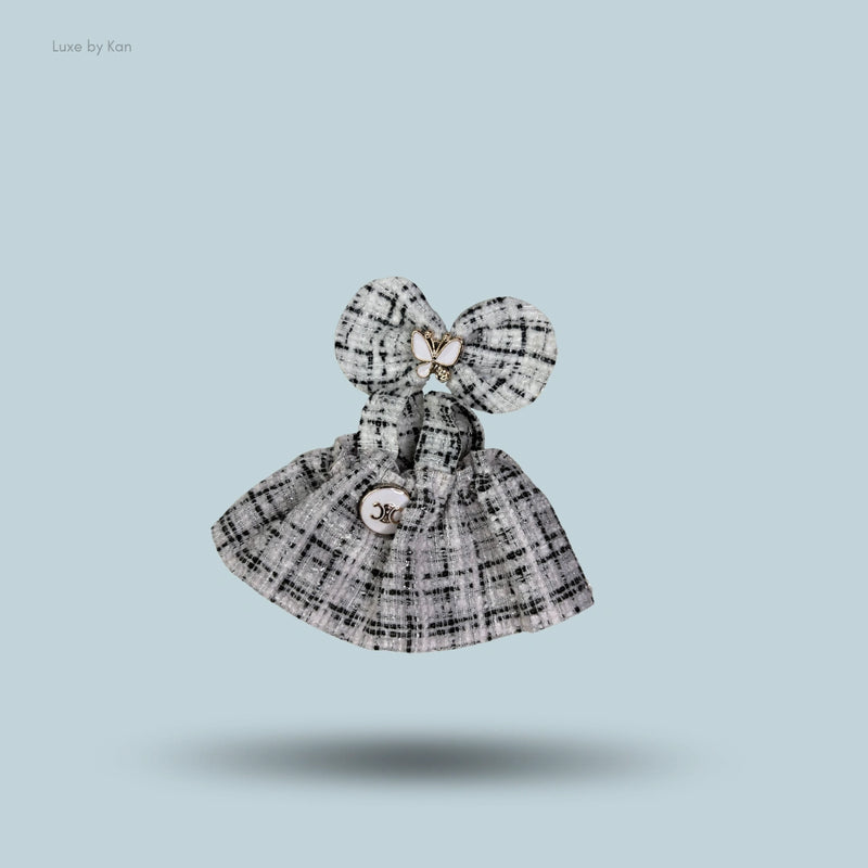 Pop Mart Labubu Doll Tweed Dress Outfit with Bow - 2 Piece Set
