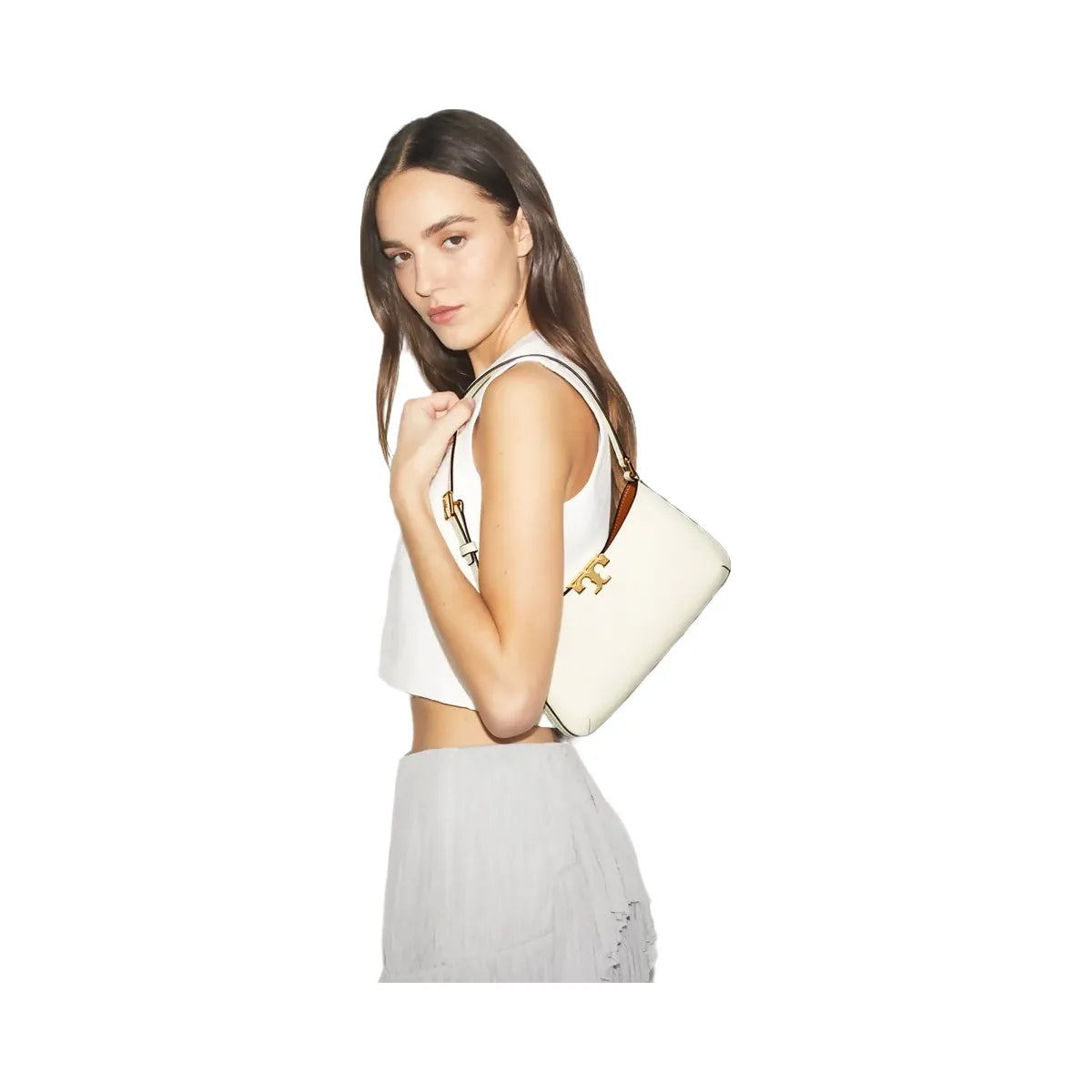 Tory Burch Eleanor Slim Shoulder Bag Warm White