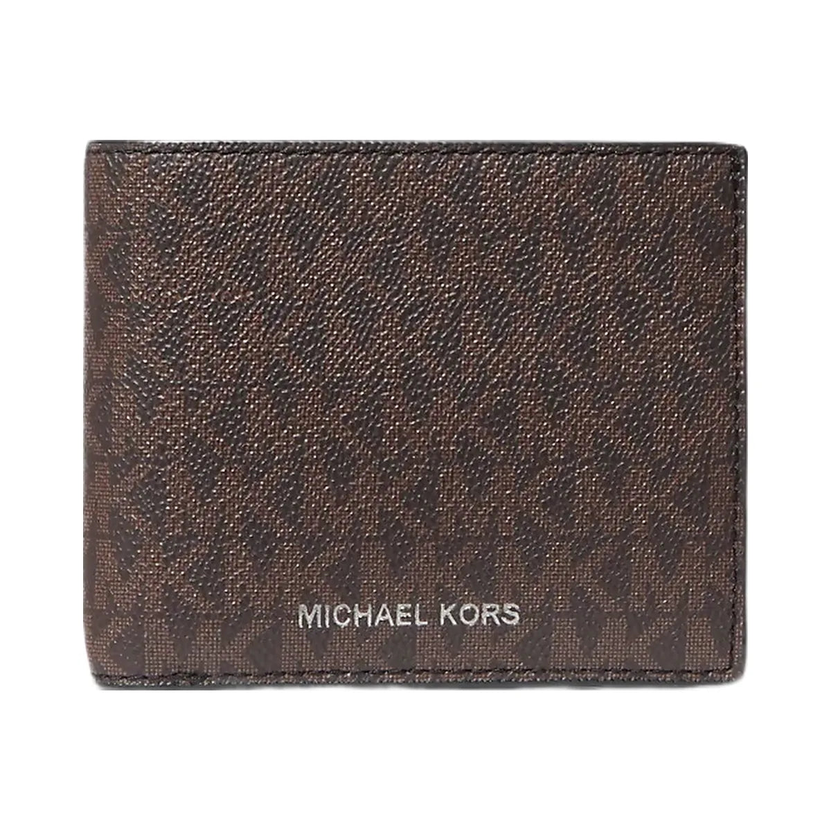 Michael Kors Cooper Logo Billfold Wallet With Passcase Brown-Black