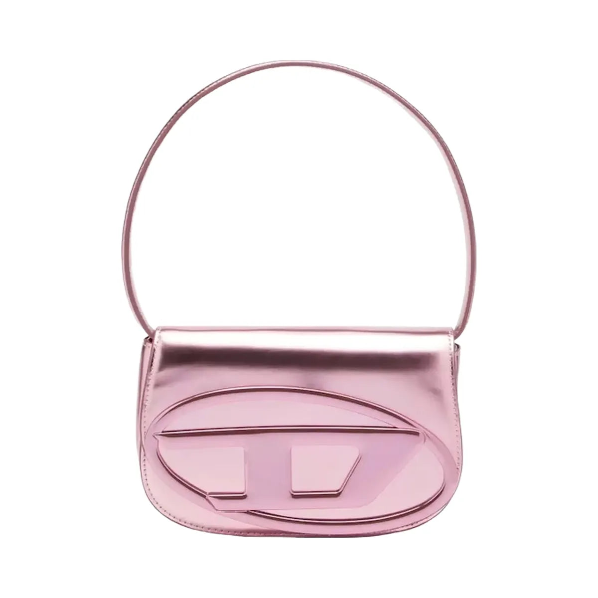 Diesel 1Dr Shoulder Bag Mirrored Leather Pink