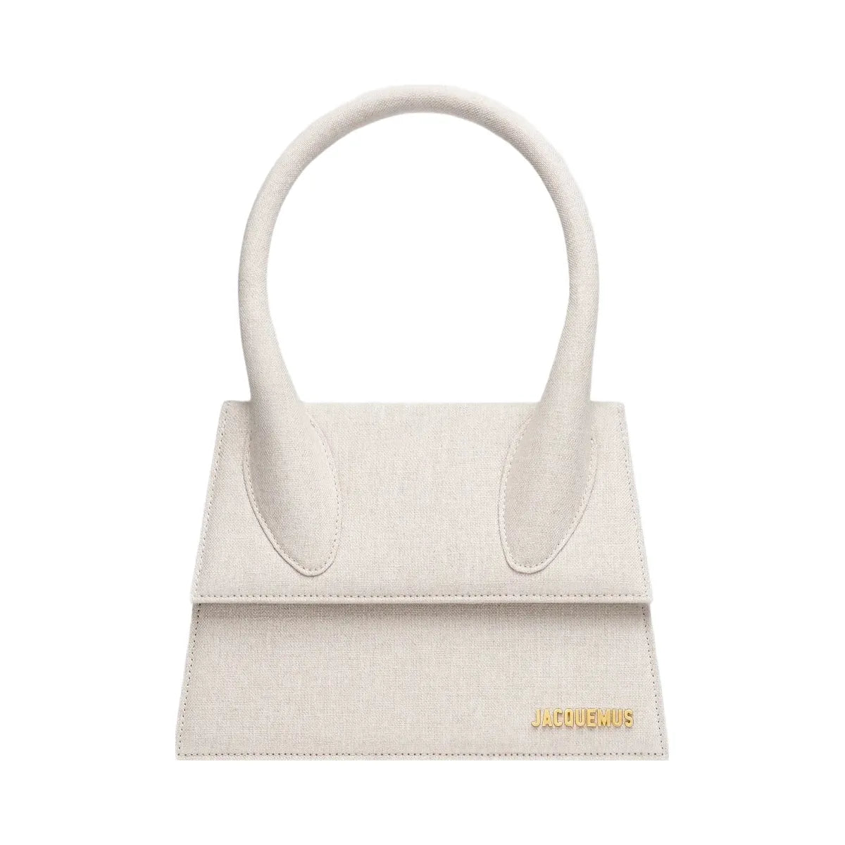 Jacquemus The Large Chiquito Linen Structured Bag Light Greige